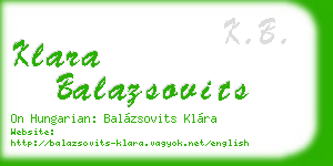 klara balazsovits business card