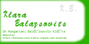 klara balazsovits business card